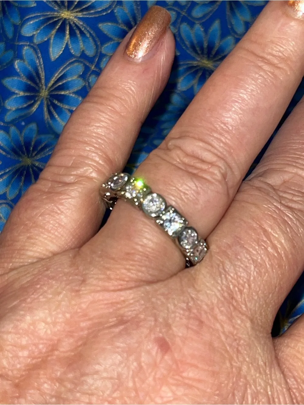 Timeless Silver Eternity Band with AAA CZ Stones Size 10 STUNNING